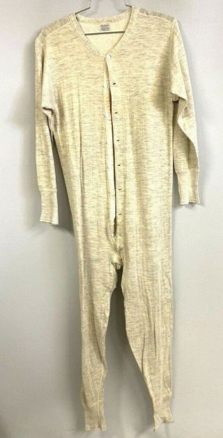 Antique Duofold Union Suit Long Johns Underwear Cotton Usa Mens M 1 Piece 1900