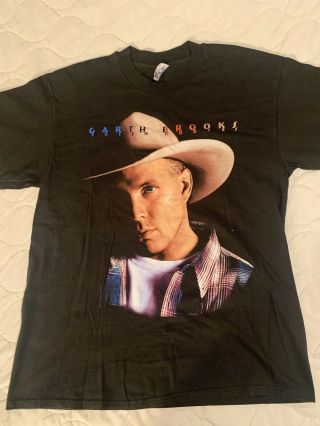 Vtg 90s Rare 1996 Garth Brooks Fresh Horses T - Shirt Tour Concert Blue Rose Sz L