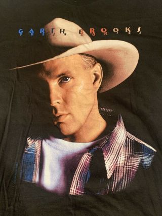 Vtg 90s Rare 1996 Garth Brooks Fresh Horses T - Shirt Tour Concert Blue Rose Sz L 2