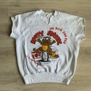 Vintage Party Animal 80s Chopped Tanktop Sweatshirt Sz L Ft.  Lauderdale Top Usa