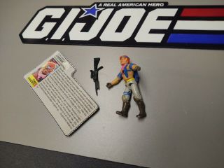 Vintage 1986 Gi Joe Cobra Dreadnok Zandar Figure W File Card Hasbro Arah