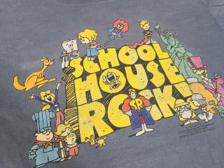 Vtg 1995 School House Rock Cartoon Tv Show Promo Soft 90s Single Stitch T Shirt