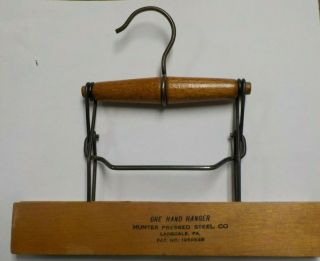 Antique Wood Trousers Pants Hanger " Hunter Pressed Steel Co.  Lansdale,  Pa.  "