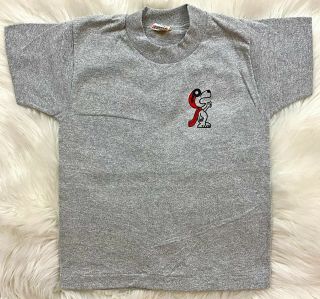 Vintage 80s SNOOPY Peanuts Pilot T SHIRT Screen Stars Youth Kids 6 - 8 Made in USA 2