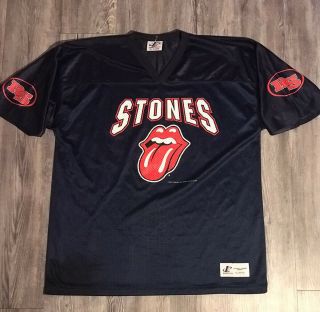 Vintage 1998 Rolling Stones Football Jersey Logo Athletic Sz Xl Tour Band Rock
