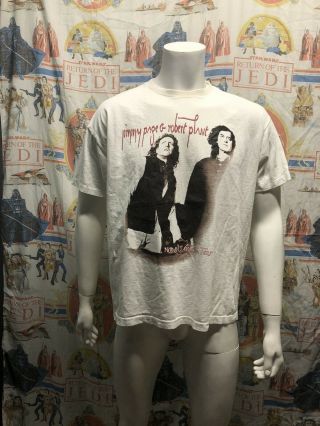 Vintage Jimmy Page Robert Plant No Quarter World Tour 1995 Concert T Shirt L/xl