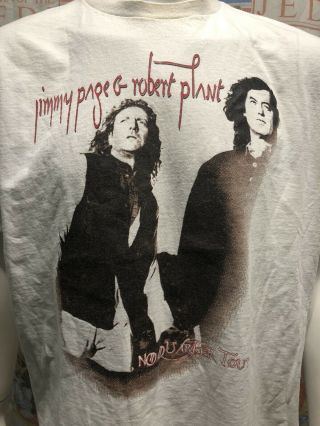 Vintage Jimmy Page Robert Plant No Quarter World Tour 1995 Concert T Shirt L/XL 2