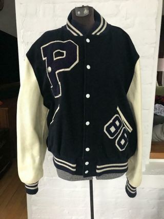 Vintage 1986 Parker High School Varsity Letterman Jacket Men 