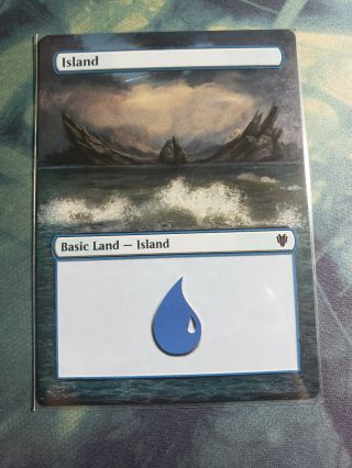 Island 1 - Basic Land - Mtg - Magic The Gathering Custom Altered Art - Extended