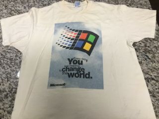 Vintage Very Rare Microsoft Windows T - Shirt Xl