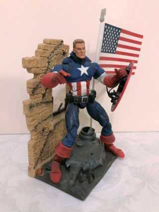 2006 Marvel Legends Captain America Unmasked OOP - Toy Biz - w/ stand 3