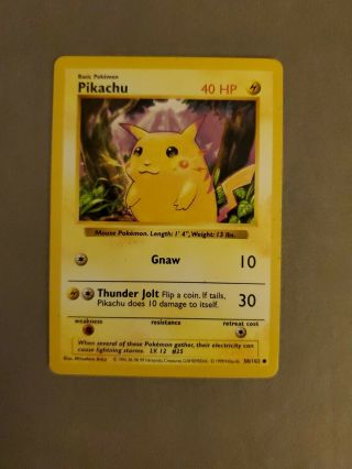 Pikachu Red Cheeks - Shadowless Base Set 58/102 - Rare Pokemon Card