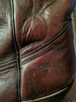 Vintage Frye USA - Made Women ' s 10 B Western Boots Cowgirl Cowboy Brown 3