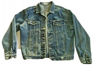 Rare 1980s Guess Georges Marciano Mens Xl Denim Jean Jacket M10807 Vintage