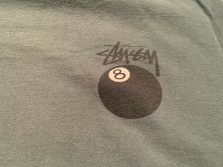 Vtg 90s Worn Stussy 8 Ball Graphic Double Sided Skate T Shirt Sz - L/XL 2