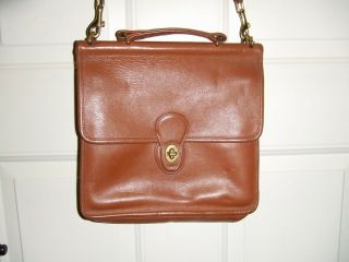 Vintage Coach Willis Brown Leather Crossbody Bag D6l 9927 Brass / Gold Hardware