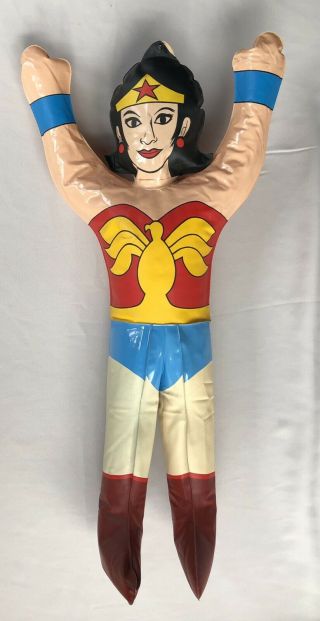 Vintage Wonder Woman 16” Inflatable Figure Complete Holds Air