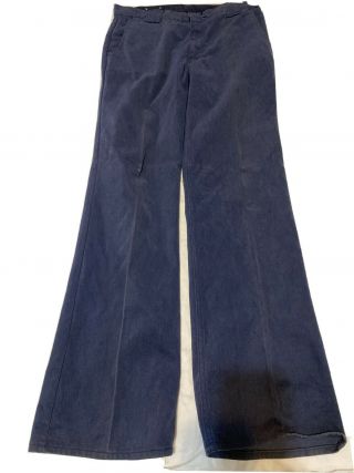 Vintage Levis 70’s Bell Bottom Blue Cotton Disco Mens Unisex Flare Pant 34/33