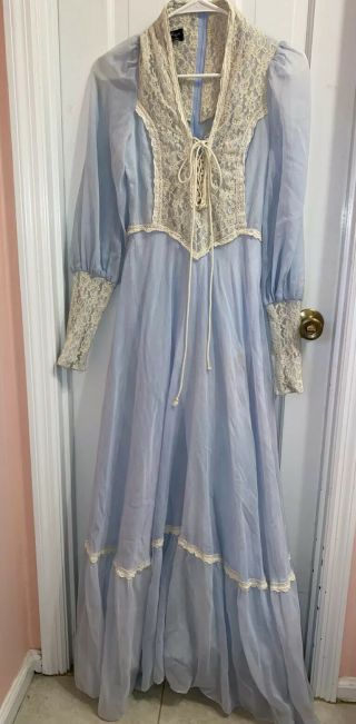 Vintage Size Small Jessica Mcclintock Gunne Sax Prom Long Dress