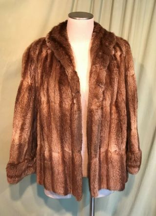 Lovely Vintage 30s 40s Light Brown Muskrat Fur Jacket Coat Bust 40 Joseph Bruno
