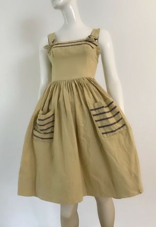 Vintage Authentic Hand Stitched 1960’s Pinafore Dress