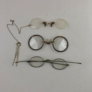Antique Eye Glasses Set Of 3
