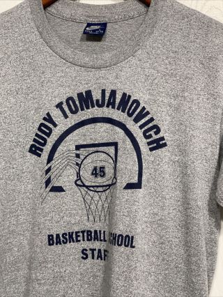 Vintage 70s/80s Nike Blue Label Tshirt Size L Usa Ss Rudy Tomjanovich Basketball