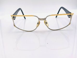 Vintage Valentino Gold Silver Metal Oval Sunglasses Frames Italy