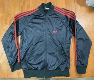 Vtg Adidas Atp Keyrolan Tracksuit Jacket 80’s Made In Usa Size Large Black Red