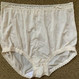 Vintage Olga Secret Hug Nylon Lace Panties Pale Pink Extra Large 873 Butt Seam