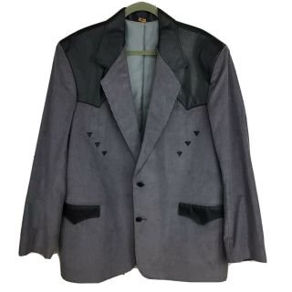 Vtg 70s 80’s Pioneer Wear Corduroy Blazer Western Suit Jacket Coat Gray Mens 52l