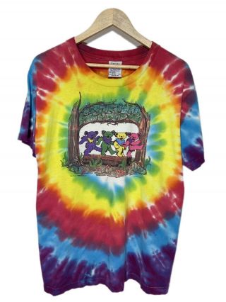 Vtg 1990 Grateful Dead Tie Dye T Shirt Single Stitch Sz L Not Fade Away 25th