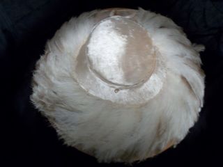 Josephs York Ostrich Feather Hat W/ Tear Drop Hat Pin & Hat Box