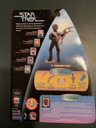 Star Trek TNG Playmates Lt.  Commander Worf Target Exclusive 1999 RARE 2
