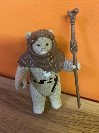 Vintage 1983 Kenner Star Wars Ewok Chief Chirpa Complete Weapon Hong Kong