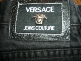Authentic Versace Jeans Couture Vintage Medusa Head High Waist Black Size 28