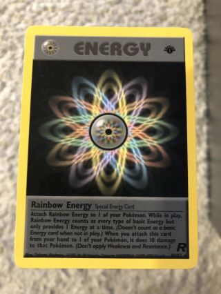 1st Edition Rainbow Energy 80/82 Nm Pokemon Tcg