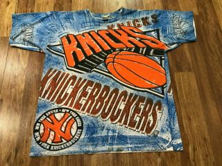 L Vtg 90s York Knicks Magic Johnson T 