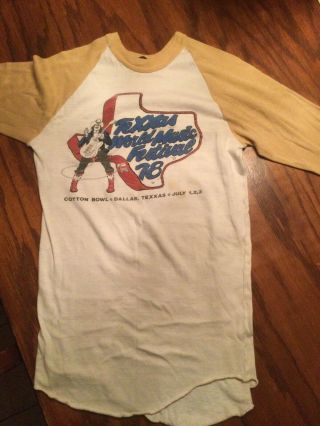 1978 Dallas Cotton Bowl Texxas World Music Festival Baseball T Size Small