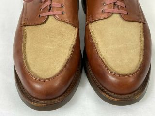 Vintage Polo Ralph Lauren Two Tone Brown Leather Moc Toe Oxfords Shoes Bluchers