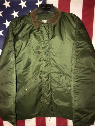 Vintage 1983 Usn Us Navy Extreme Cold Weather Jacket W/liner Medium
