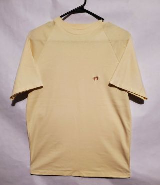 Vintage 70s Raglan Hang Ten Yellow Surf Skateboard T Shirt.  Missing Tag.