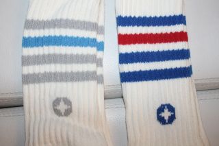 2 NOS Vintage Men ' s Spaulding Tube Socks 70/80’s White stripe 3