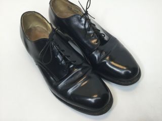 Vtg International Shoe Co.  Military Black Dress Shoes Size 9.  5 Steel Toe 1980