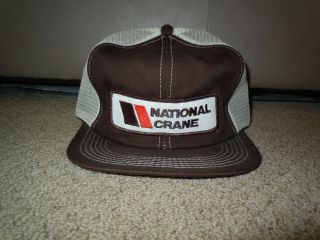 National Crane Equip Vintage Patch Logo Mesh Snapback Trucker Cap Hat K - Brand