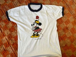 Vintage 70’s 80s Walt Disney Minnie Mouse Daisy T - Shirt Usa Size S - M