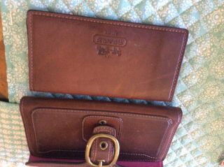 Vintage Coach Purse Brown Leather Shoulder Bag And Wallet