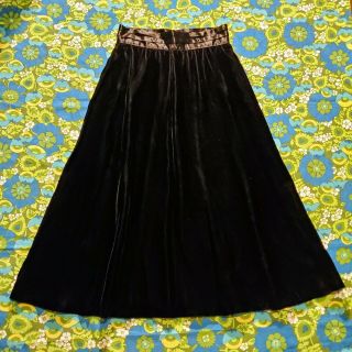 Vintage Gunne Sax Black Velvet Skirt Midi Velour Vtg 80s 90s Goth