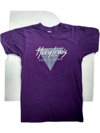 Vtg 80s Huey Lewis & The News Sports 1984 Concert Tour T Shirt Purple 50/50 S