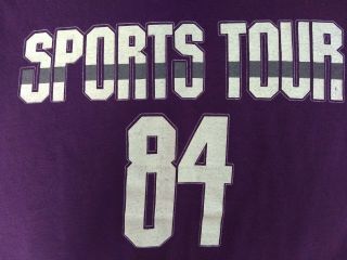vtg 80s HUEY LEWIS & THE NEWS Sports 1984 concert tour T shirt purple 50/50 S 3